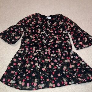 The Children's Place Floral Black Dress